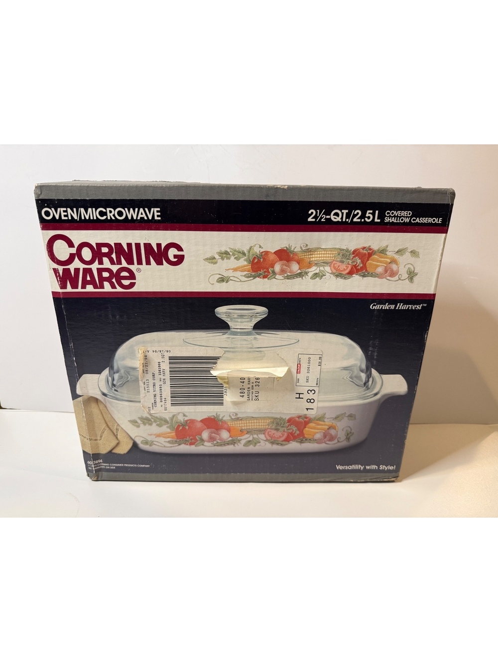 Vintage 1994 Corning Ware Garden Harvest 2.5 Qt Casserole NEW Sealed NOS